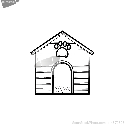 Image of Doghouse hand drawn outline doodle icon.