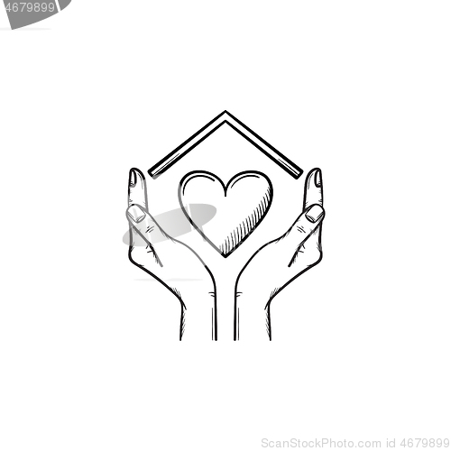 Image of Sweet home hand drawn outline doodle icon.