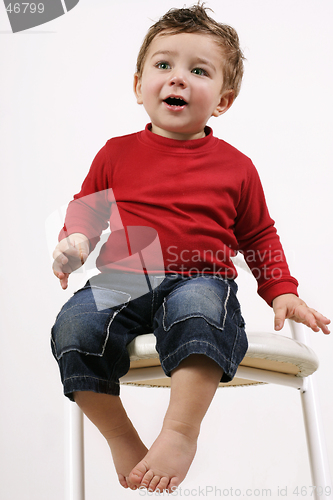 Image of Toddler on a  Stool