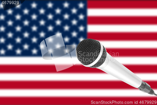 Image of Microphone on USA flag