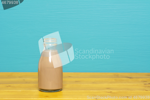 Image of Chocolate milkshake in a one-third pint glass milk bottle