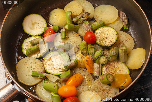 Image of Close-up of a Mediterranean vegetable pan  