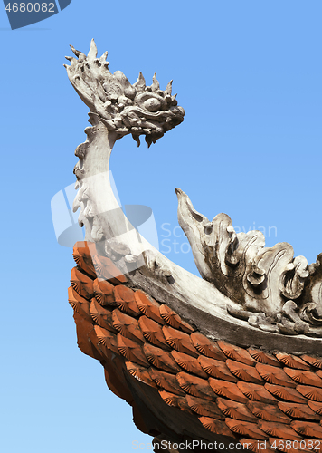 Image of Decoration on a temple roof in Vietnam