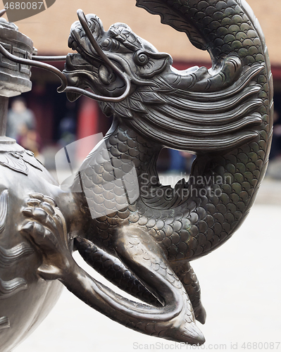 Image of Dragon sculpture in a temple in Hanoi, Vietnam