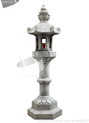 Image of Stone buddhist lamp, isolated