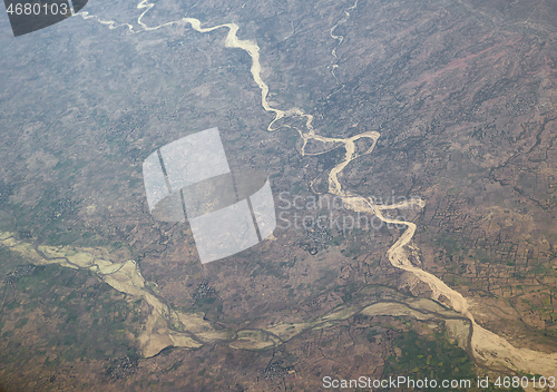 Image of Dry land view from airplane