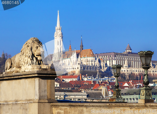 Image of View of Matthias Church and Fisherman's Bastion in Budapest Hungary