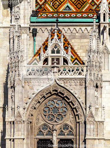 Image of Budapest, Matthias Church, detail of an entrance