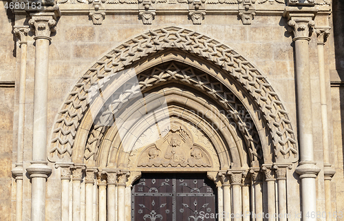 Image of Budapest, Matthias Church, detail of an entrance