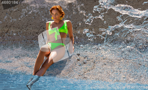 Image of  Woman on holiday with bikini