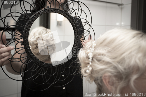 Image of Bride Getting Styled Up