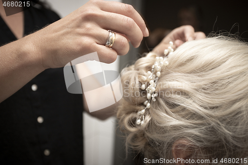 Image of Bride Getting Styled Up