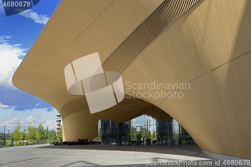 Image of The building of Central Library in Helsinki, Finland