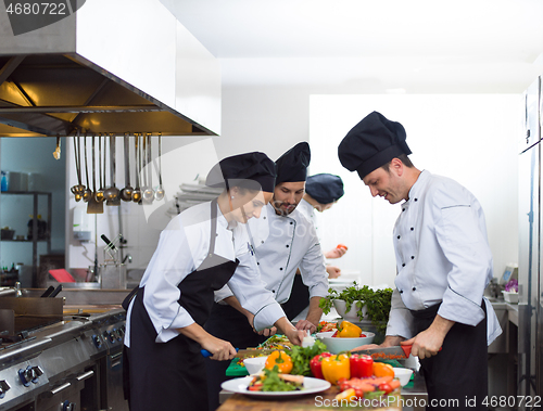 Image of team cooks and chefs preparing meals