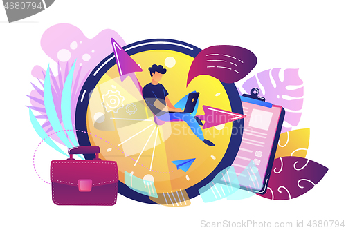 Image of Time management concept vector illustration.