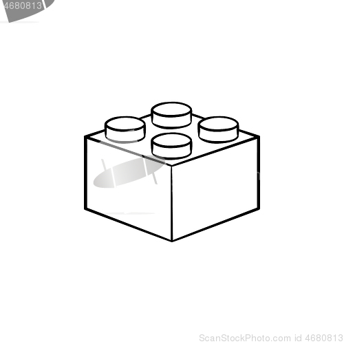 Image of Building block hand drawn outline doodle icon.