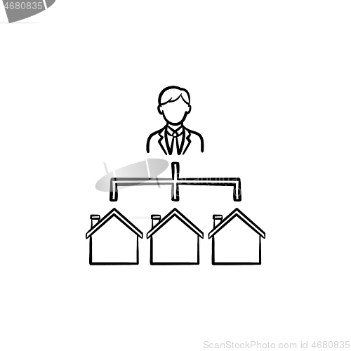 Image of Real estate broker hand drawn outline doodle icon.