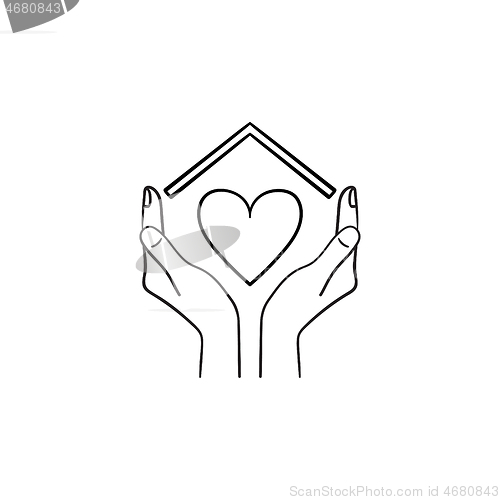 Image of Sweet home hand drawn outline doodle icon.