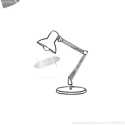 Image of Table lamp hand drawn outline doodle icon.