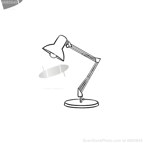 Image of Table lamp hand drawn outline doodle icon.