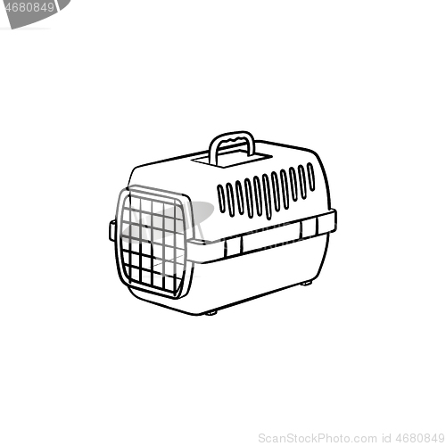 Image of Pets transport box hand drawn outline doodle icon.
