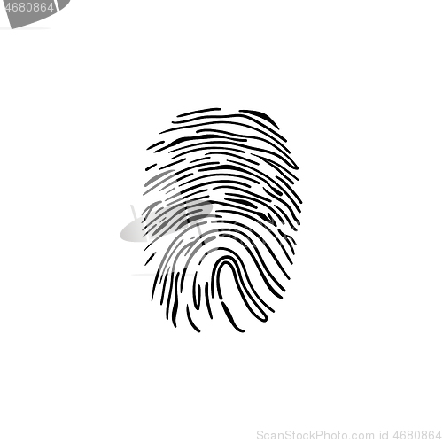 Image of Fingerprint hand drawn outline doodle icon.