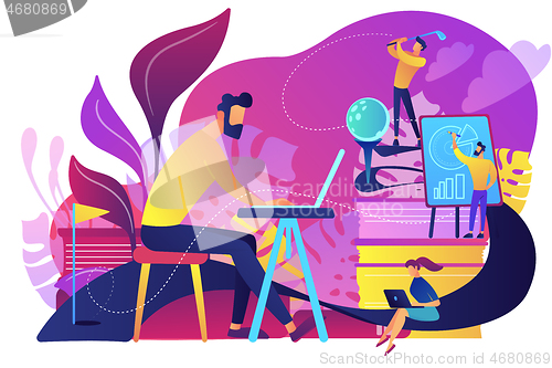 Image of Office fun concept vector illustration.