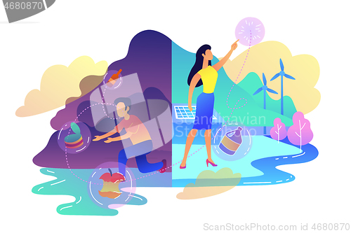 Image of Waste-free, zero waste technology concept vector illustration.