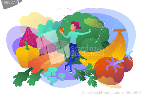 Image of Raw veganism concept vector illustration.