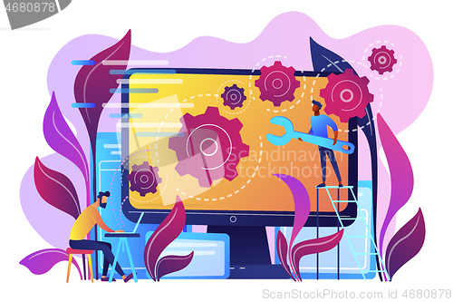 Image of Back end development it concept vector illustration