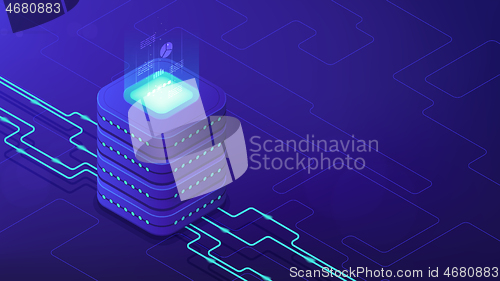 Image of Isometric data center architecture concept.