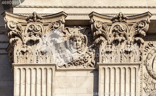 Image of Facade detail of St. Stephen's Basilica in Budapest