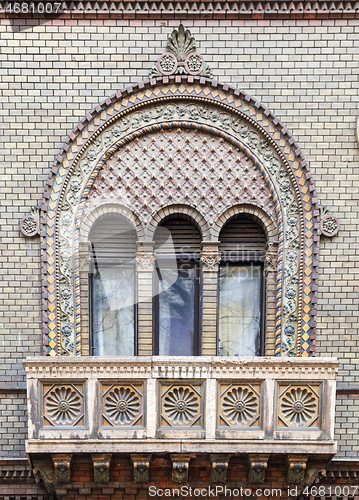Image of Window in art nouveau style, Budapest
