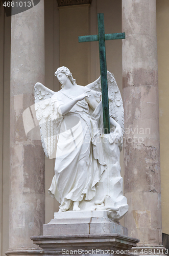 Image of Angel statue near The St. Charles's Church, Vienna