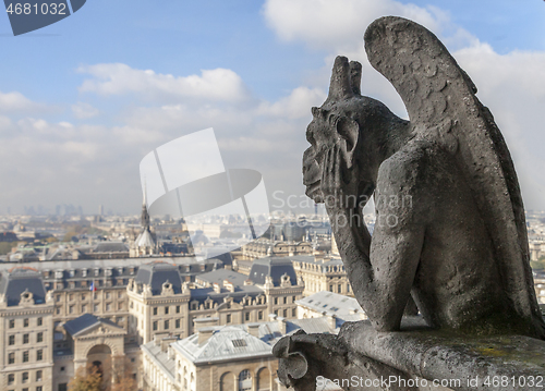 Image of Chimera on Notre Dame de Paris