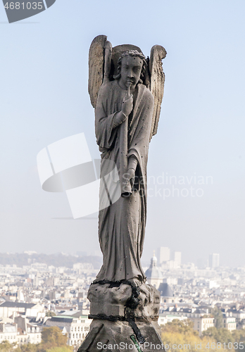 Image of Archangel Gabriel on the roof of Notre-Dame de Paris