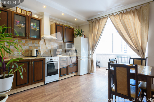 Image of General view of the classic style in the interior of the kitchen