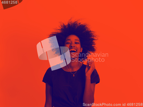 Image of black woman isolated on a white background