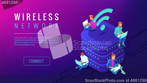 Image of Isometric wireless network landing page