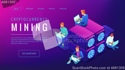 Image of Cryptocyrrency mining landing page.