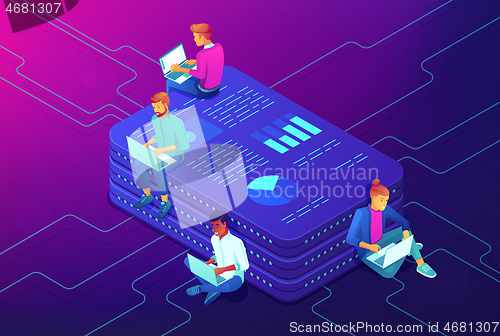 Image of Marketing strategy isometric concept.