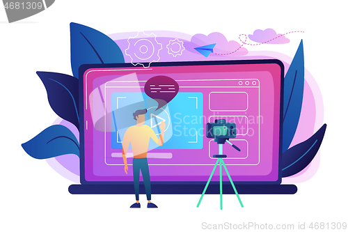 Image of Vlog concept vector illustration.