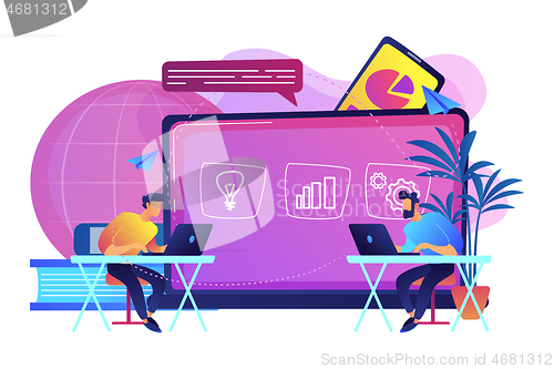 Image of Digital learning concept vector illustration.