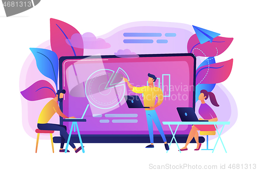 Image of Digital classroom concept vector illustration.