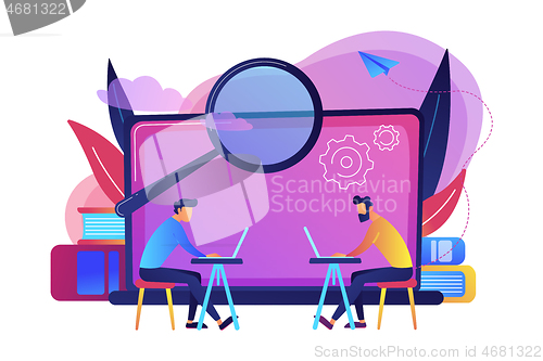 Image of Computer Lab concept vector illustration.