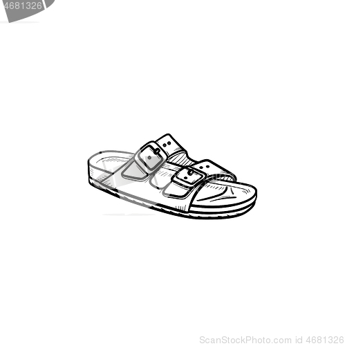 Image of Sandal hand drawn outline doodle icon.