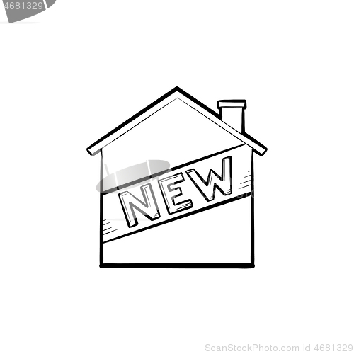 Image of New house hand drawn outline doodle icon.