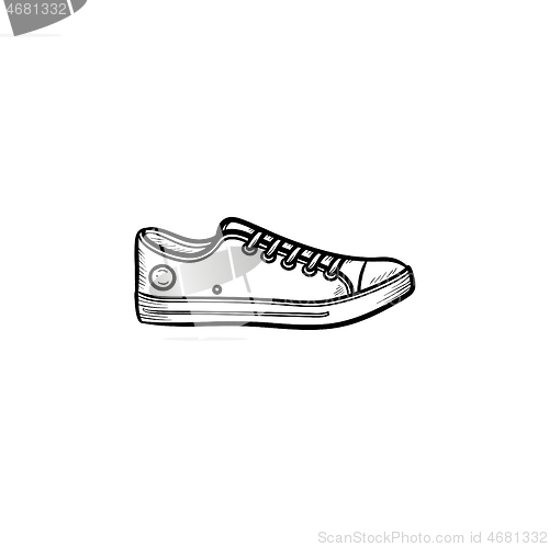 Image of Sneaker hand drawn outline doodle icon.