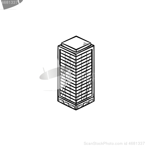 Image of Office building hand drawn outline doodle icon.