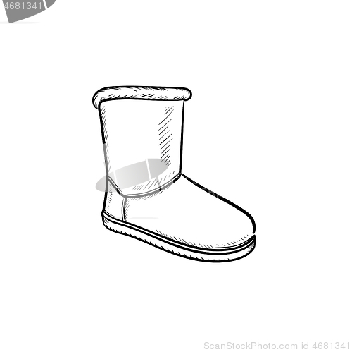Image of Soft boot hand drawn outline doodle icon.